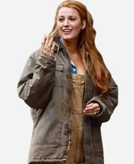 Blake Lively It Ends with Us 2024 Grey Jacket