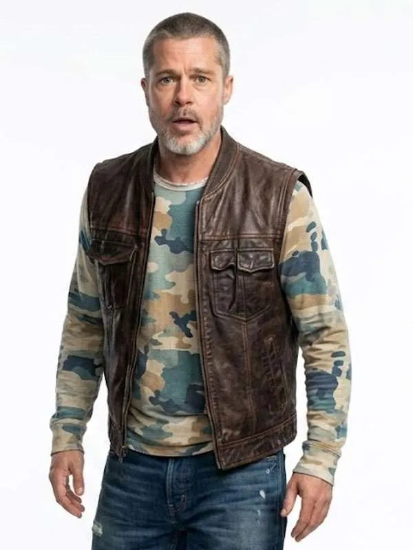 Heart of the Beast 2026 Brad Pitt Brown Vest
