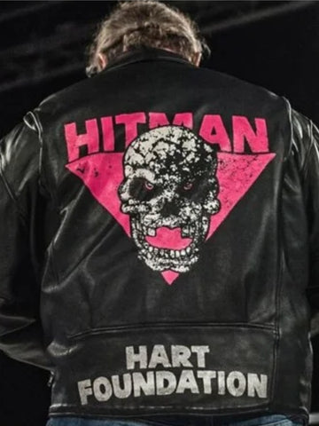 Bret Hart Leather Jacket | Men's Genuine Biker Leather Jacket