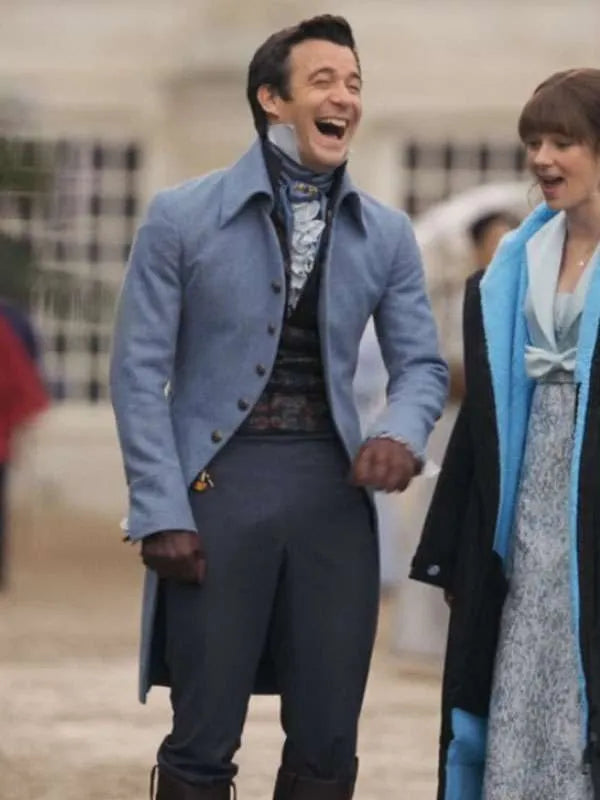 Bridgerton S04 Benedict Bridgerton Blue Wool Coat