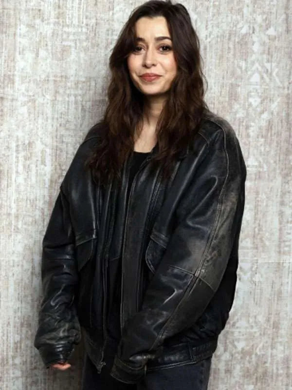 Buddy 2026 Cristin Milioti Black Leather Jacket