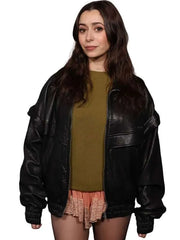 Buddy 2026 Cristin Milioti Black Leather Jacket