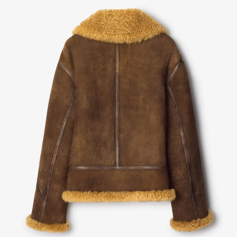 Burberry Leather Aviator Shearling Jacket