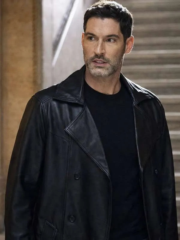 CIA 2026 Tom Ellis Black Leather Coat
