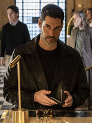 CIA 2026 Tom Ellis Black Leather Coat
