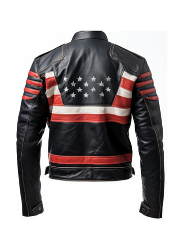 Cafe Racer Jacket | American Flag Motorcycle Jacket