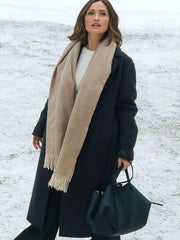 Champagne Problems 2025 Minka Kelly Black Trench Coat