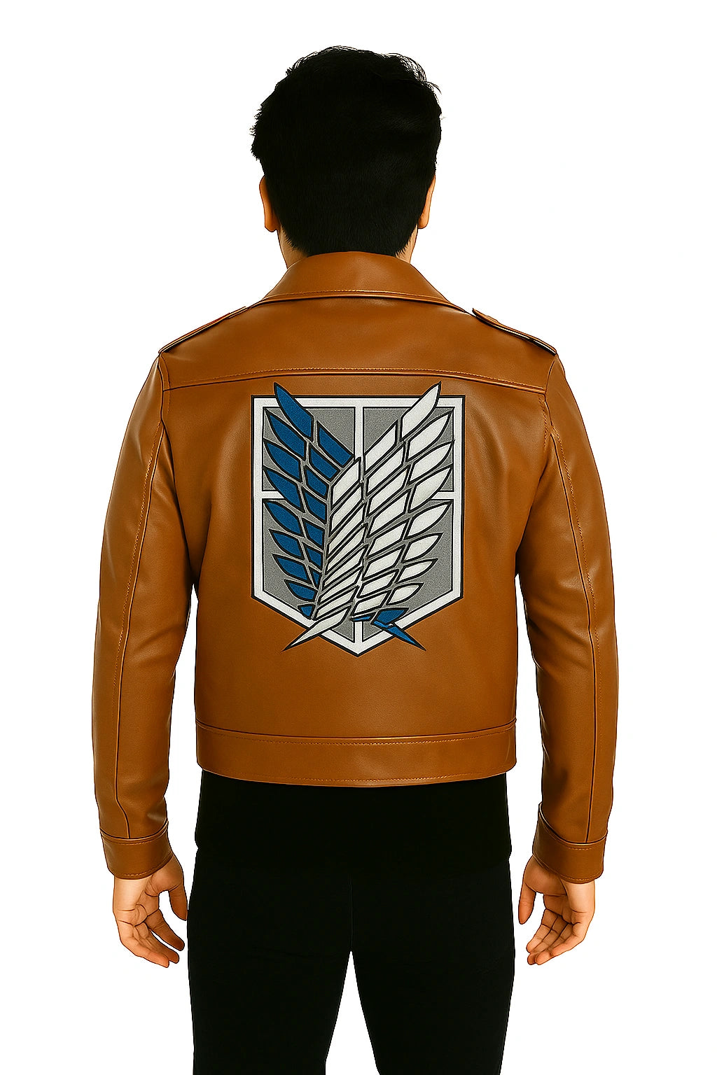 Mens Attack On Titan Cosplay Leather Jacket