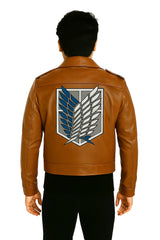 Mens Attack On Titan Cosplay Leather Jacket