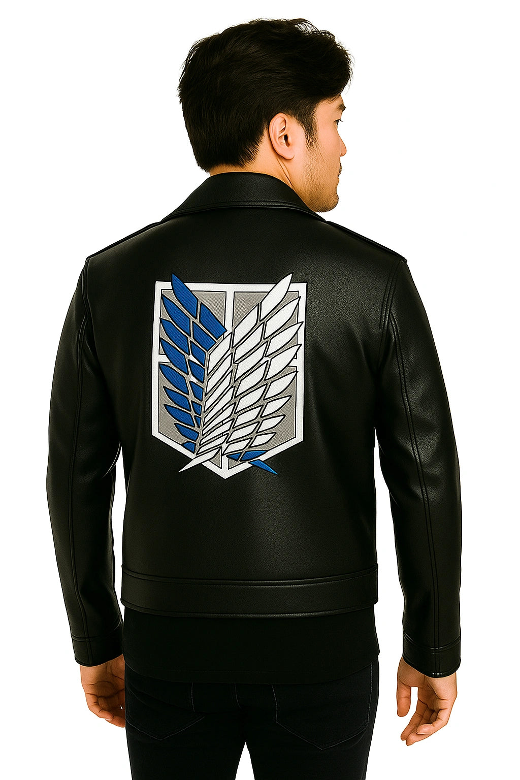 Mens Attack On Titan Cosplay Leather Jacket