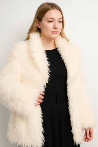 shaggy faux fur coat