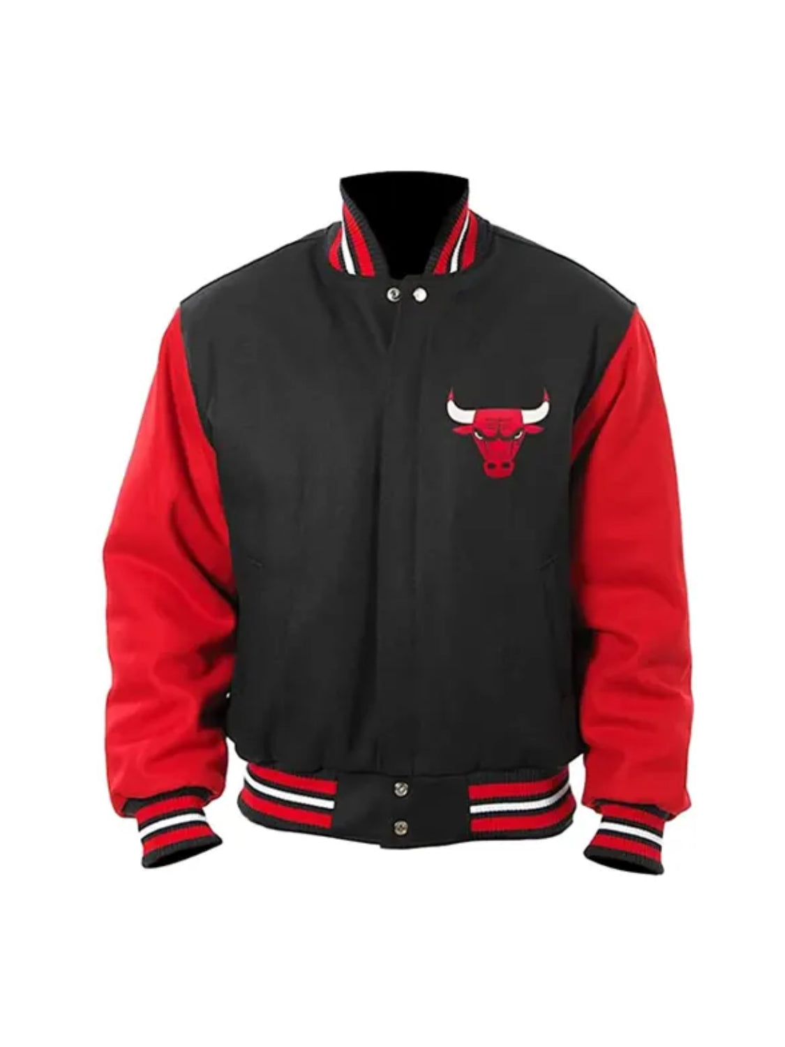 Chicago Bulls Varsity Jacket With Red Leather Sleeves