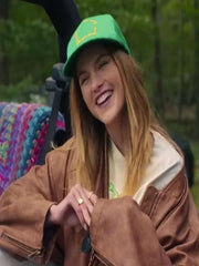 Roommates 2026 Chloe East Brown Leather Jacket