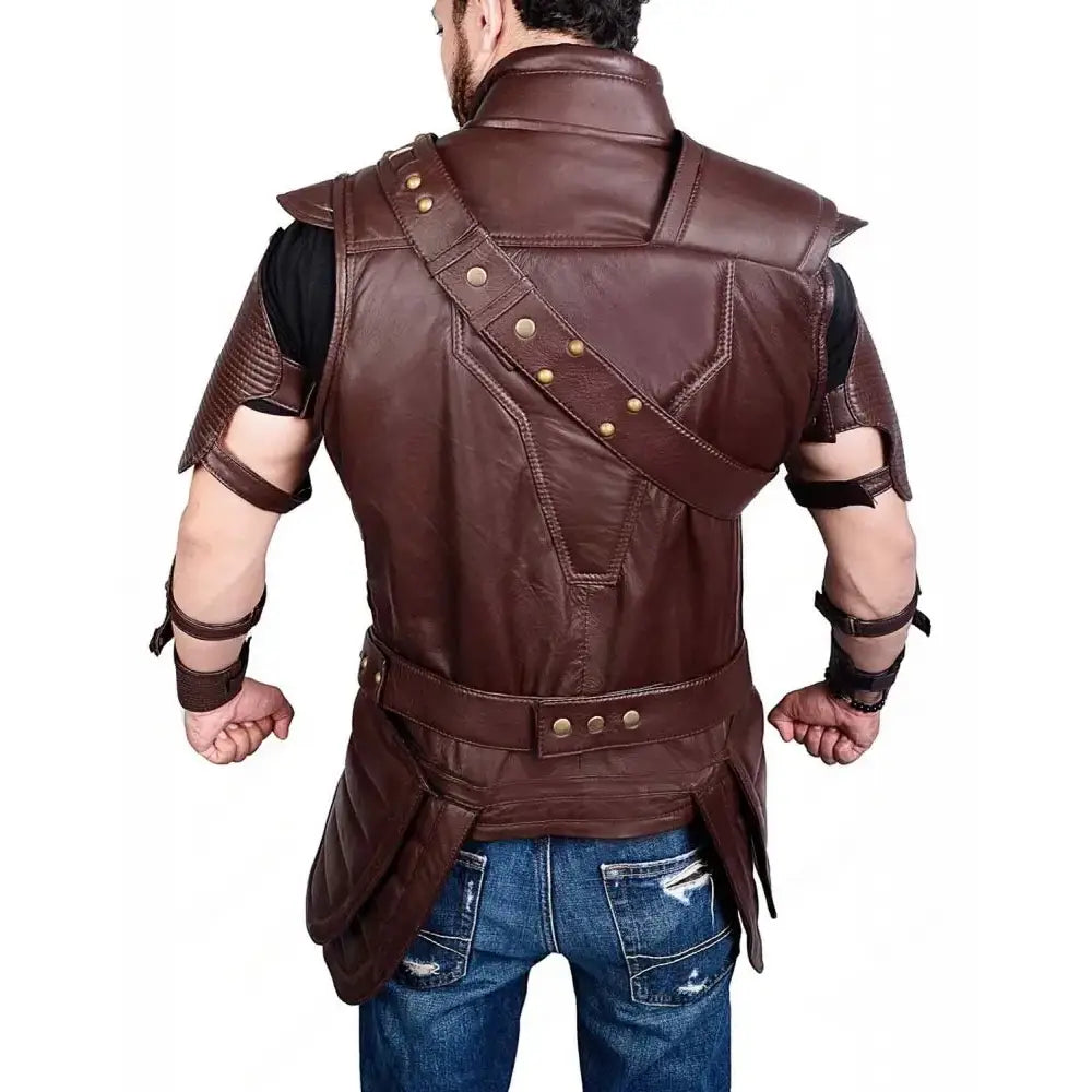 Chris Hemsworth Thor Ragnarok Brown Leather Vintage Vest