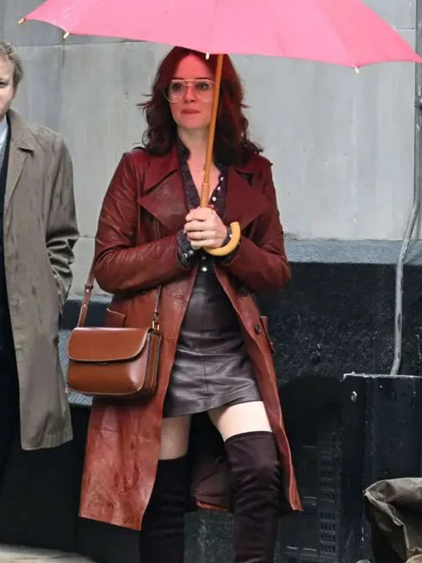 Ink 2026 Brown Leather Trench Coat