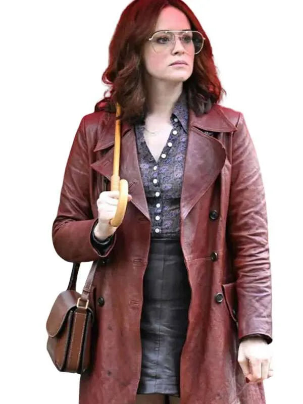 Ink 2026 Brown Leather Trench Coat