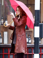 Ink 2026 Brown Leather Trench Coat