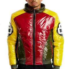 Classic 8 Ball Red And Yellow Bubble Jacket