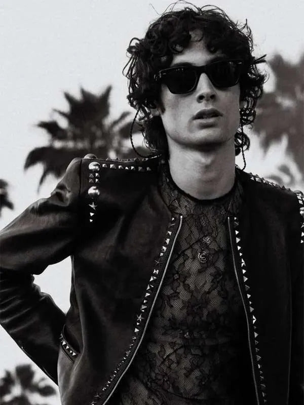 Coachella 2026 Sombr Studded Leather Jacket