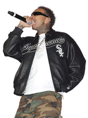 Coachella 2026 Tyga Black Leather Jacket
