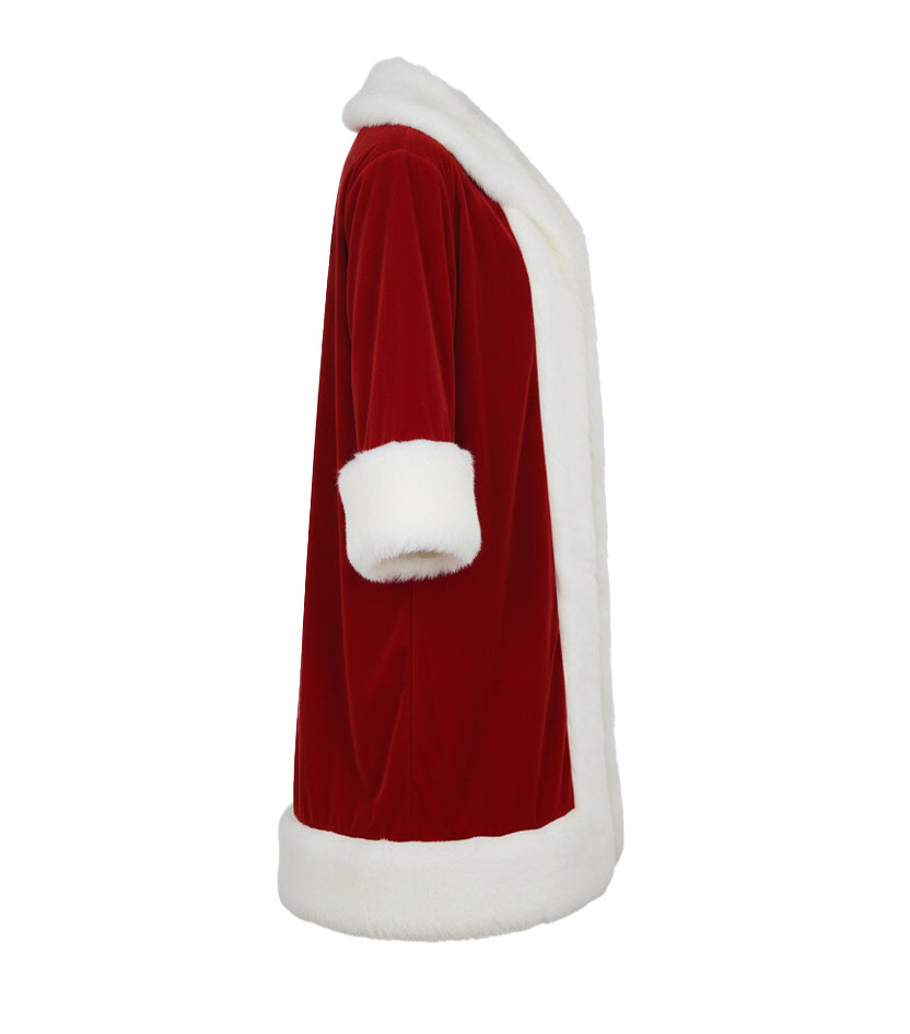 Red Santa Claus Faux Fur Velvet Coat