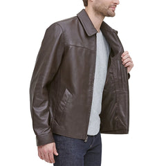 Mens Brown Real Leather Jacket