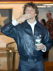 NYC 2026 Connor Storrie Black Leather Jacket
