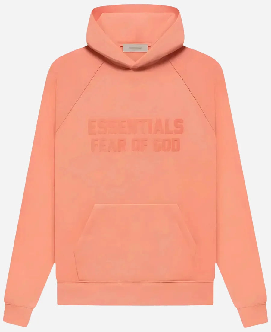 Coral Essentials Fear Of God Pullover Hoodie