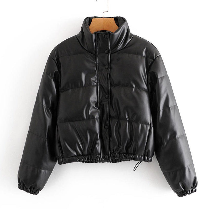 Cropped Black Breezy Bliss Puffer Jacket