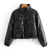 Cropped Black Breezy Bliss Puffer Jacket