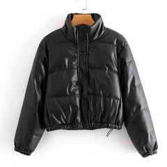 Cropped Black Breezy Bliss Puffer Jacket