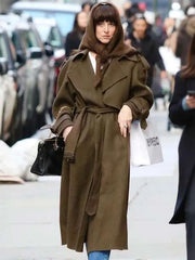 Dakota Johnson Soho Trip 2025 Brown Trench Coat