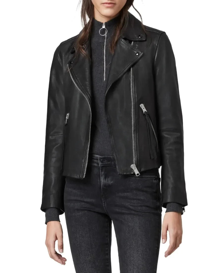 Dalby Gold Women's Motorcycle Jacket | Lambskin Leather Jacket Women