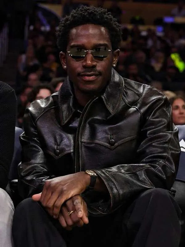 Damson Idris 2026 Black Leather Jacket

