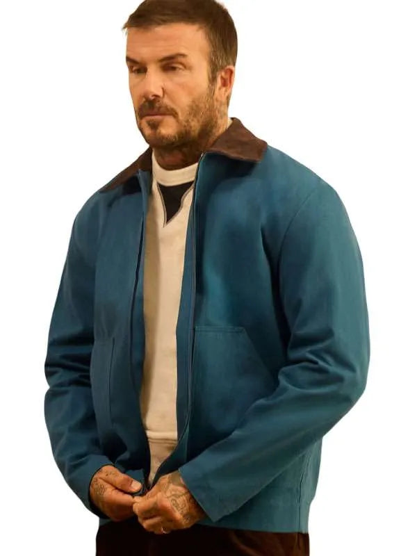 David Beckham 2026 Blue Cotton Jacket