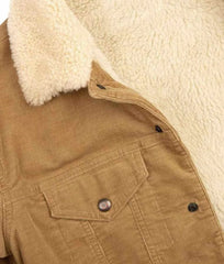 David Beckham Shearling Lined Cord Jacket