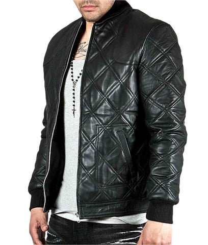 DavidBeckhamDiamondQuiltedBlackLeatherJacket_1