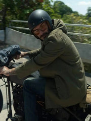 David Beckham Green Biker Hooded Jacket