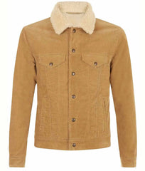 David Beckham Shearling Lined Cord Jacket