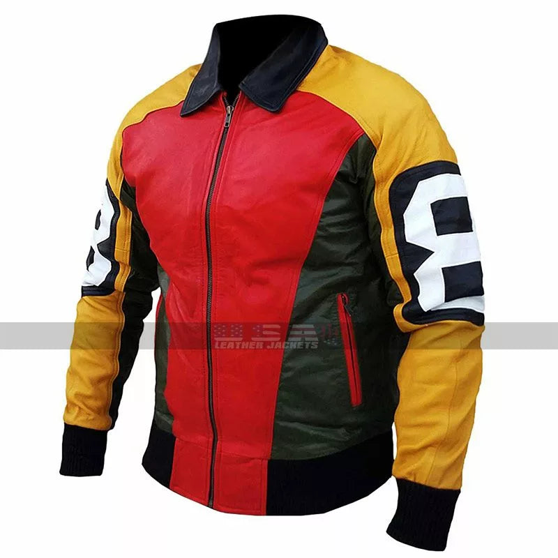 8 Ball Seinfeld David Puddy Bomber Leather Jacket