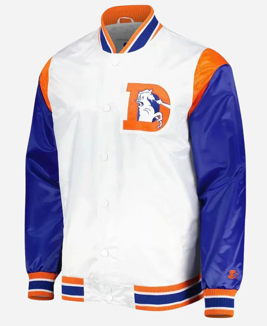 Denver Broncos Throwback Warm Up Pitch Satin Jacket