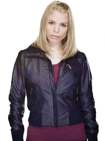 Rose Tyler Doctor Who Purple Leather Jacket