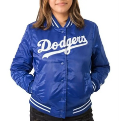 Dodgers Los Angeles 1980 Women 90s Blue Vintage Parachute Jacket