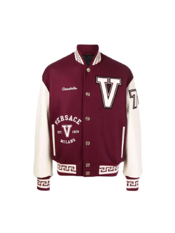 Donatella Burgundy Versace Varsity Jacket