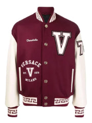 Donatella Burgundy Versace Varsity Jacket