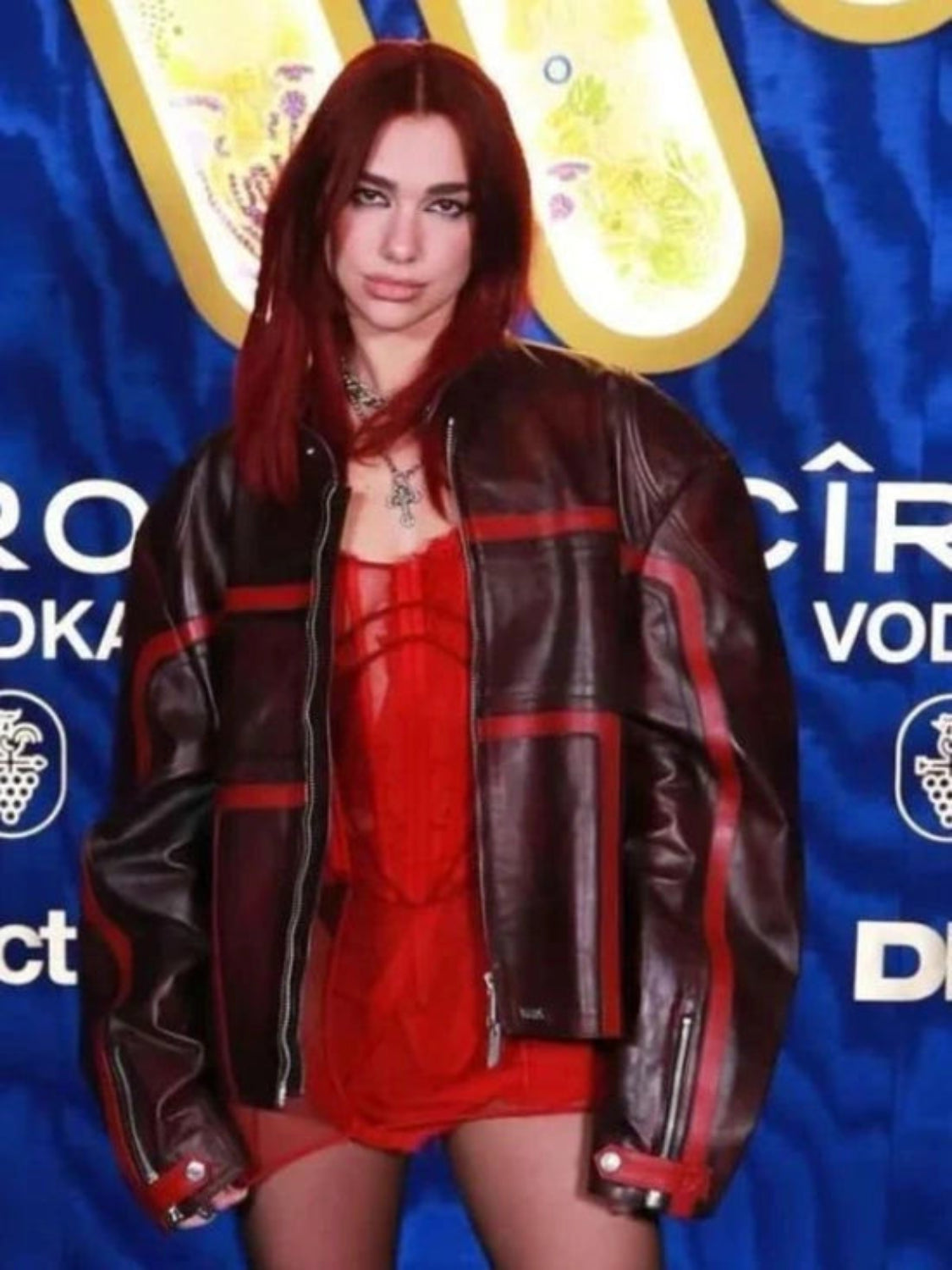 Dua Lipa 2024 BRIT Awards Red Leather Jacket