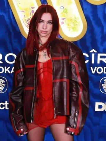 Dua Lipa 2024 BRIT Awards Red Leather Jacket