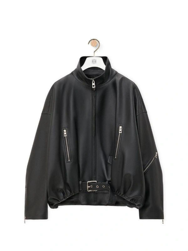 DuaLipaOversizedStylishBlackLeatherJacket_1