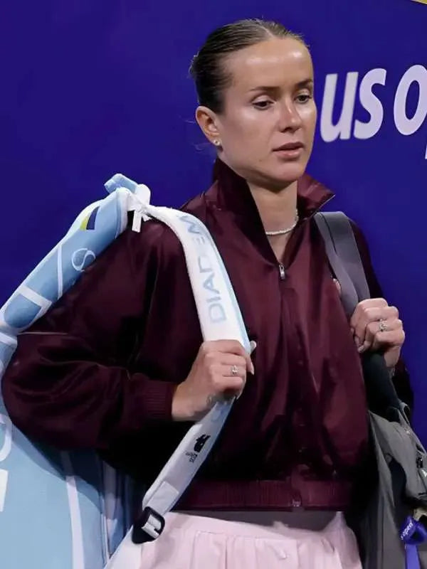 Elina Svitolina 2026 US Open Burgundy Jacket
