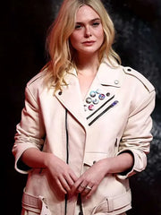 Elle Fanning Predator Badlands 2025 Leather Jacket
